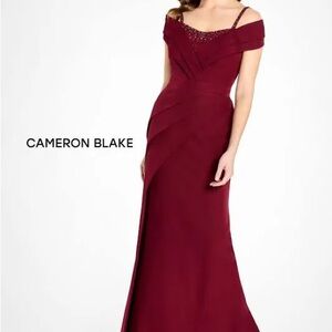 Burgundy Off-Shoulder Gown